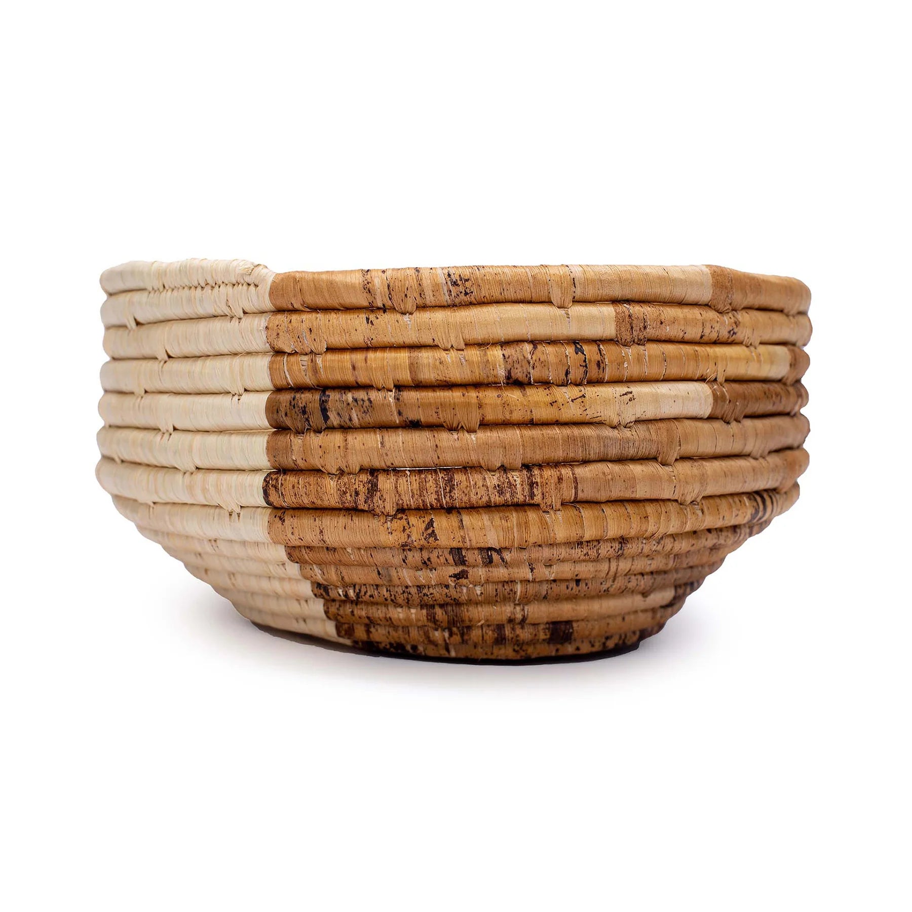 Bol profond neutre – Demi-lune en feuille de bananier de 25,4 cm × 1