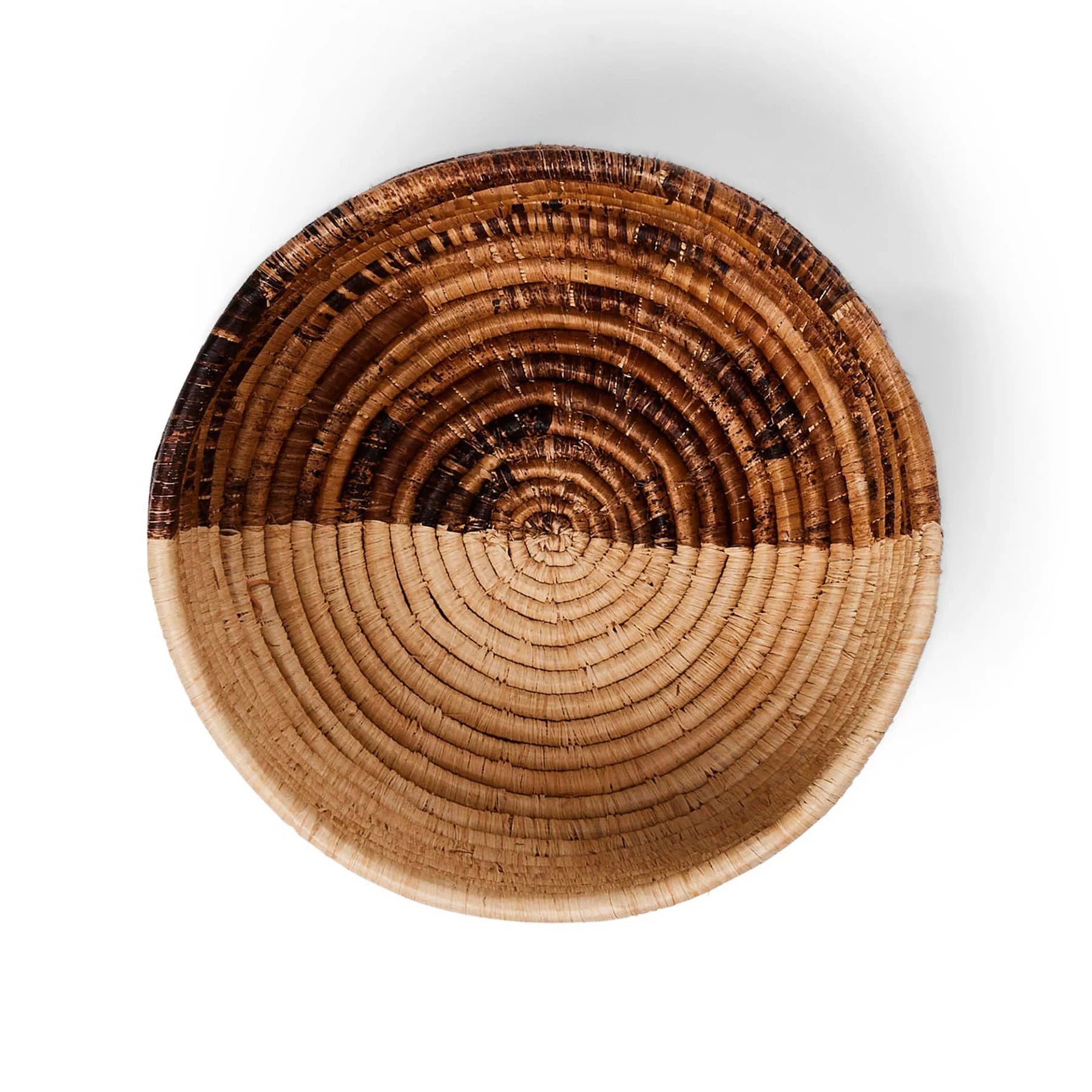 Bol profond neutre – Demi-lune en feuille de bananier de 25,4 cm × 1