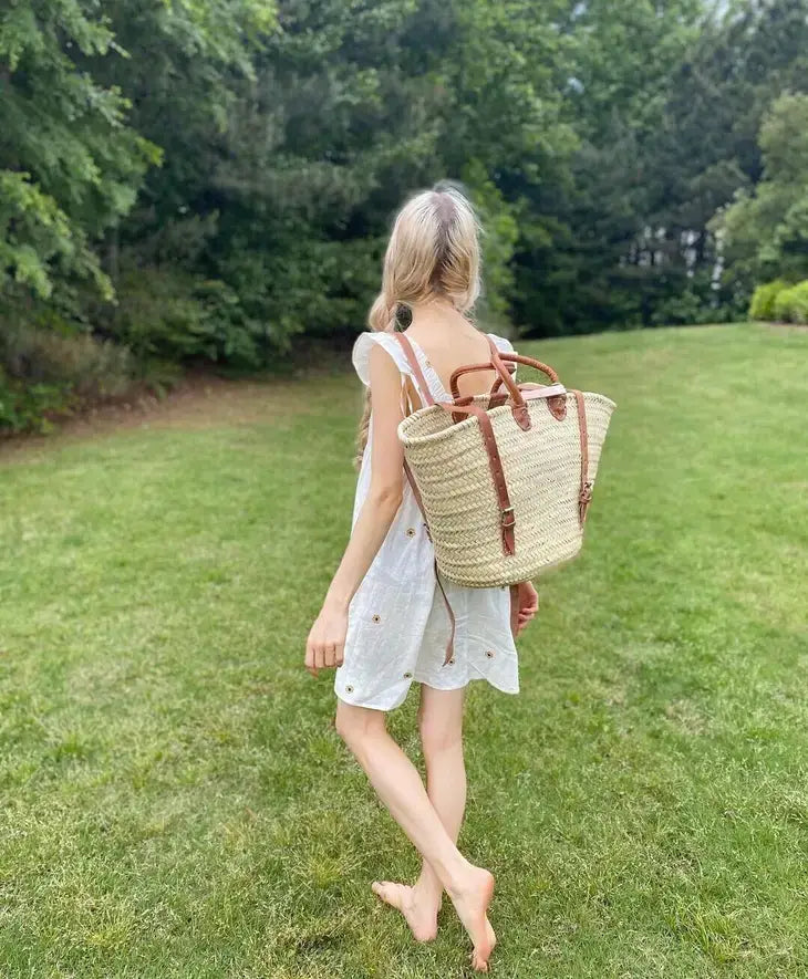 Straw basket backpack hotsell