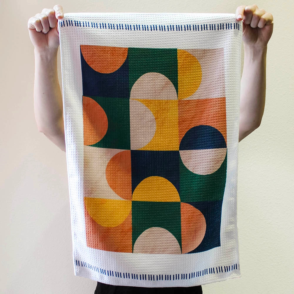Torchon à vaisselle Geo Boho Colorblock - 16''x24''